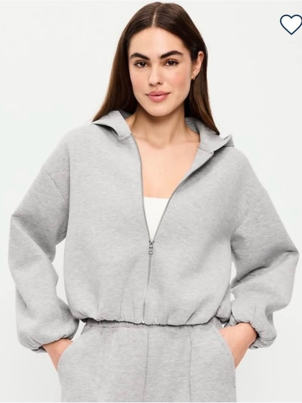 Old Navy Bounce Fleece Bubble-Hem Hoodie Sweatshirt Grey NWOT size Medium